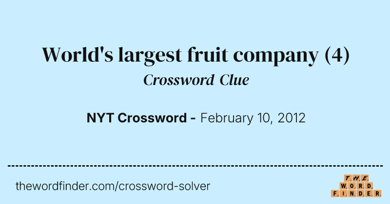 World's largest fruit company crossword clue image