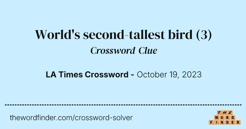 World's second-tallest bird crossword clue image