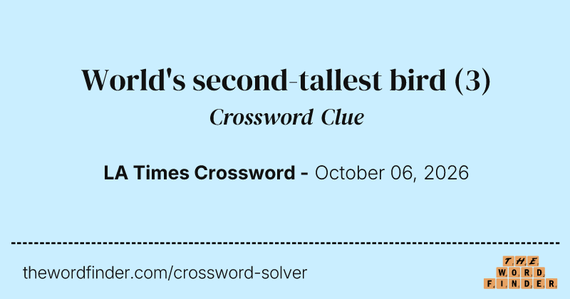 World's second-tallest bird crossword clue image