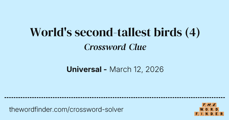 World's second-tallest birds crossword clue image
