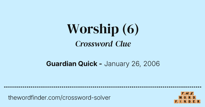 Worship crossword clue image
