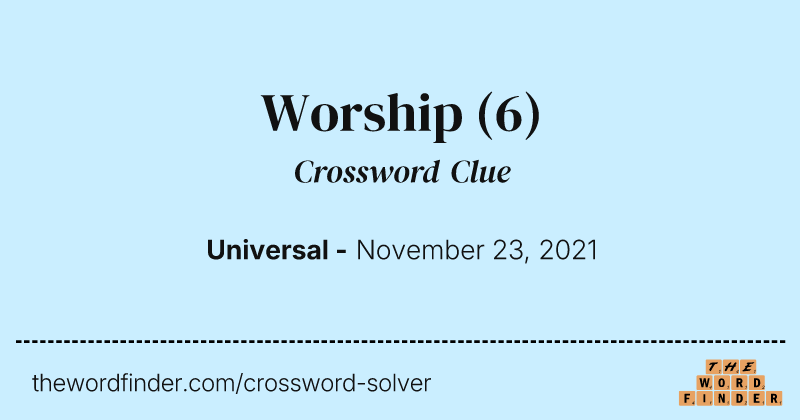 Worship crossword clue image
