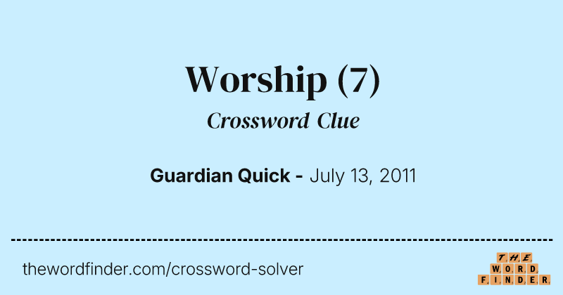Worship crossword clue image