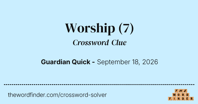 Worship crossword clue image
