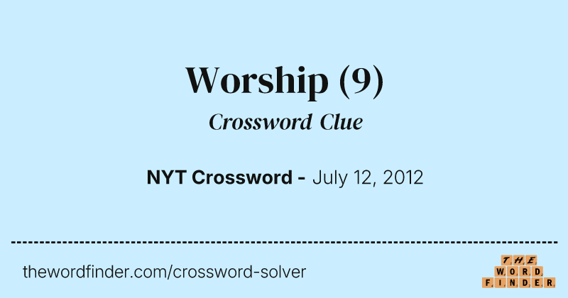 Worship crossword clue image