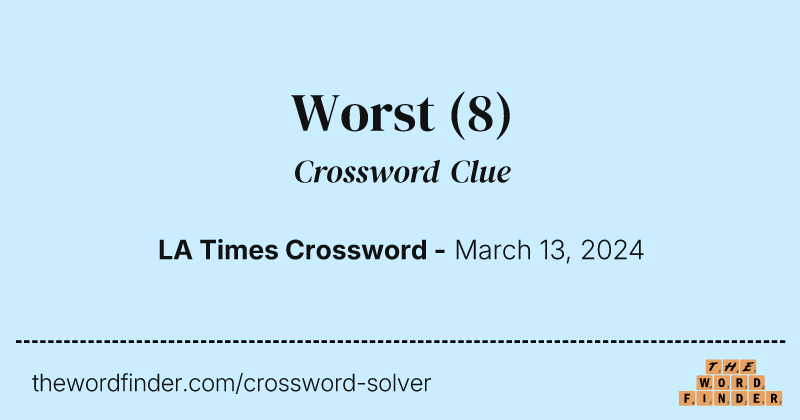 Worst crossword clue image