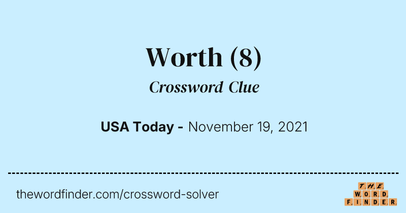 Worth crossword clue image