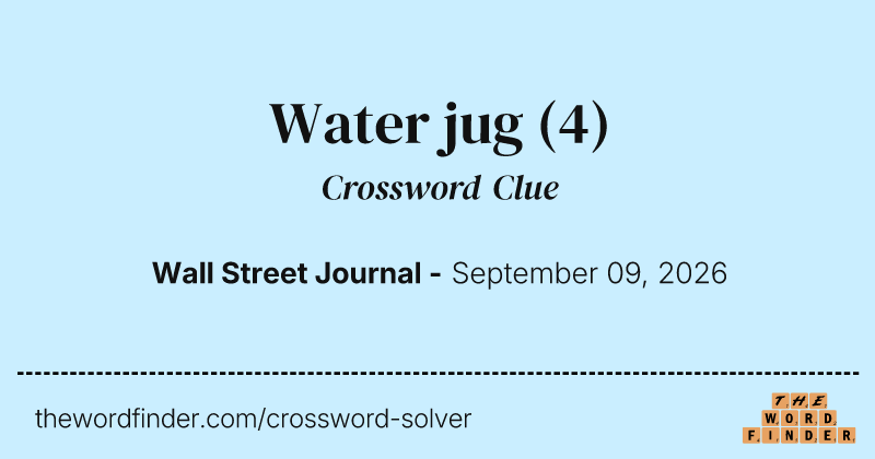 Water jug crossword clue image