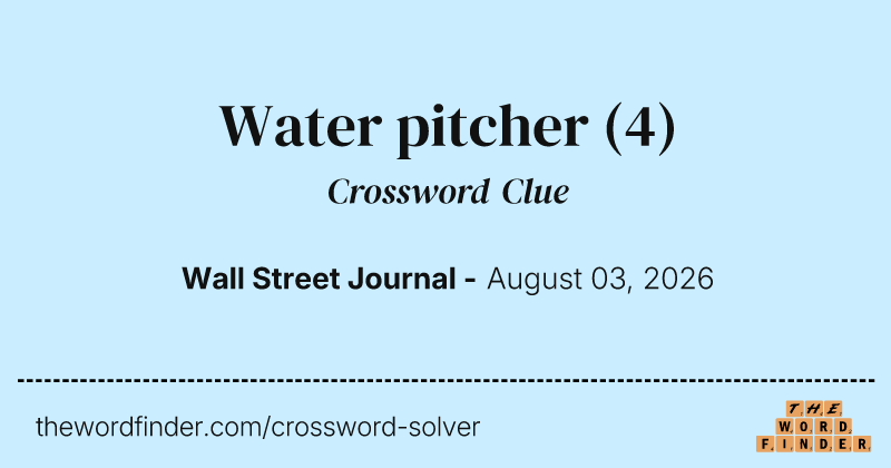 Water pitcher crossword clue image
