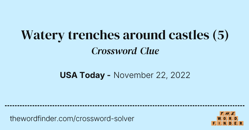 Watery trenches around castles crossword clue image