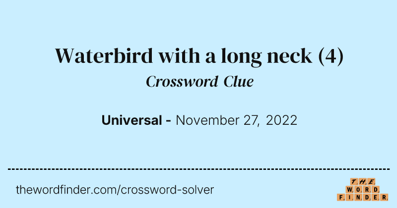 Waterbird with a long neck crossword clue image