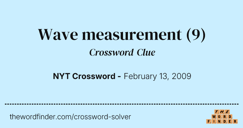 Wave measurement crossword clue image