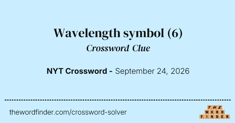 Wavelength symbol crossword clue image