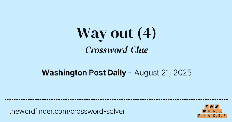 Way out crossword clue image