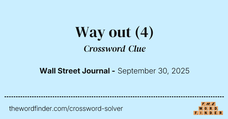 Way out crossword clue image