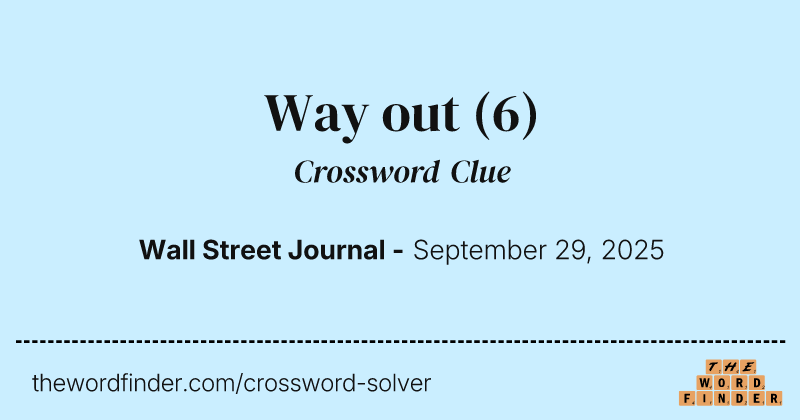 Way out crossword clue image