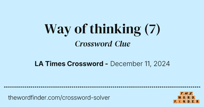 Way of thinking crossword clue image