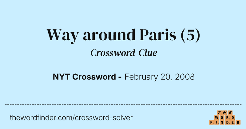 Way around Paris crossword clue image