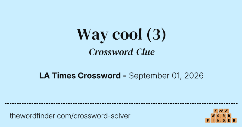 Way cool crossword clue image