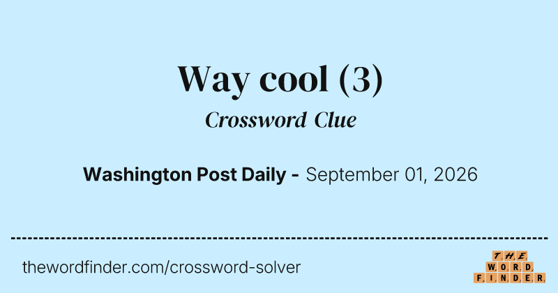 Way cool crossword clue image