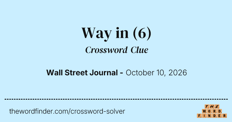 Way in crossword clue image