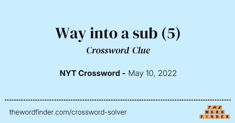 Way into a sub crossword clue image