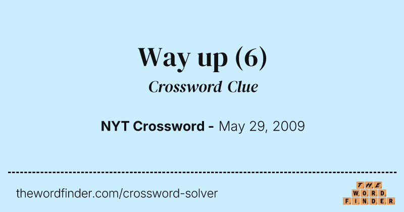 Way up crossword clue image