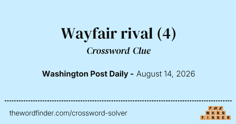 Wayfair rival crossword clue image