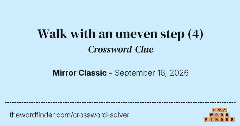 Walk with an uneven step crossword clue image