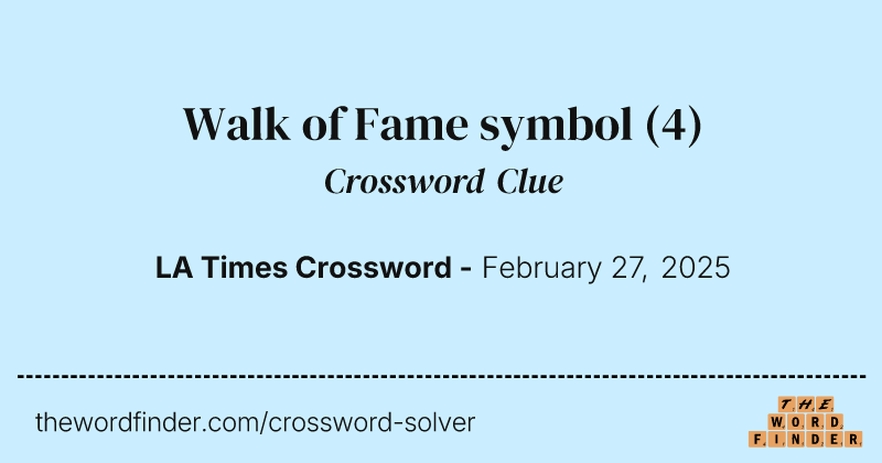 Walk of Fame symbol crossword clue image
