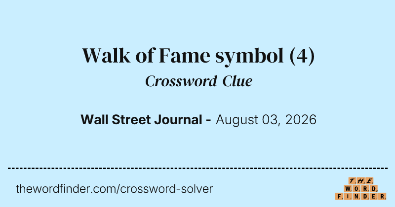 Walk of Fame symbol crossword clue image