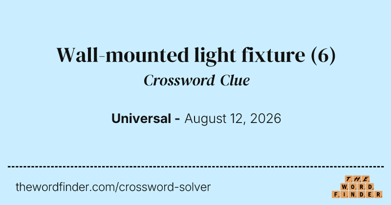 Wall-mounted light fixture crossword clue image