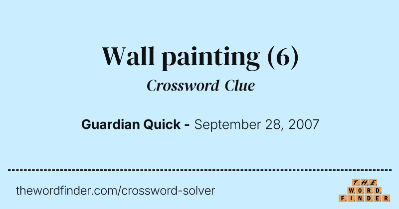 Wall painting crossword clue image