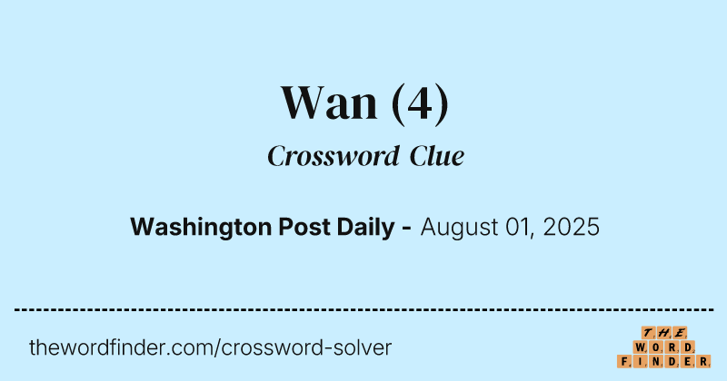 Wan crossword clue image