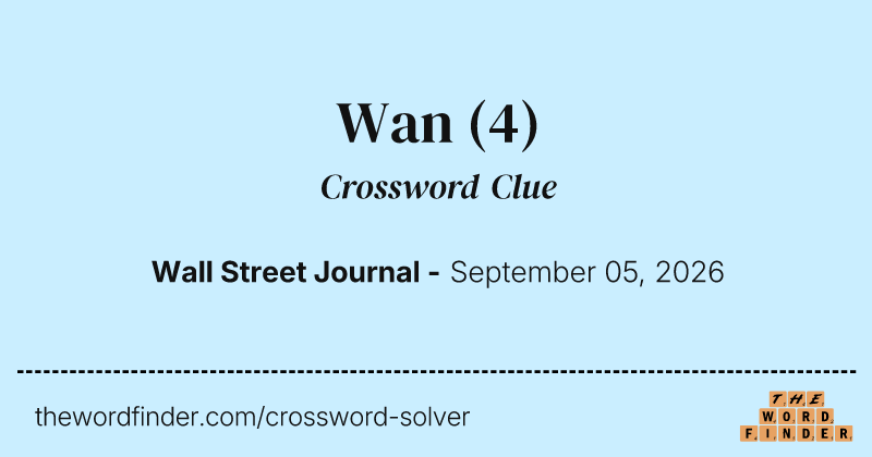 Wan crossword clue image