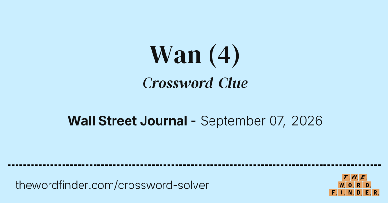 Wan crossword clue image