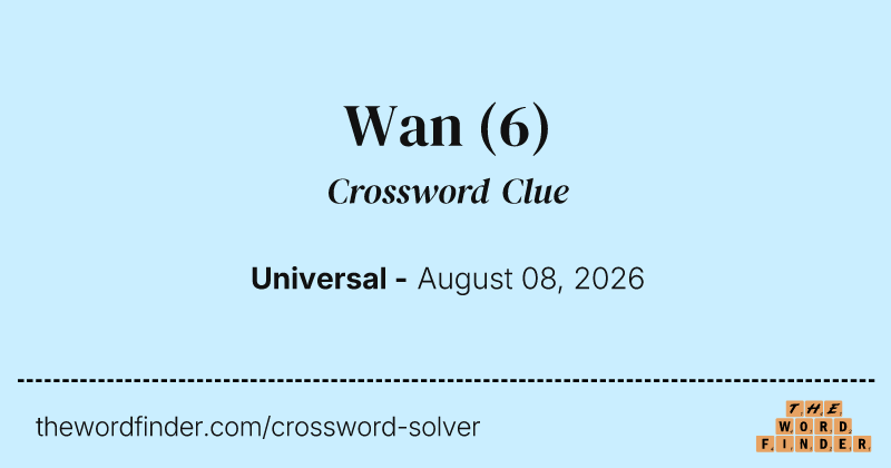 Wan crossword clue image