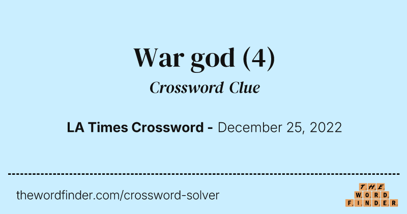 War god crossword clue image