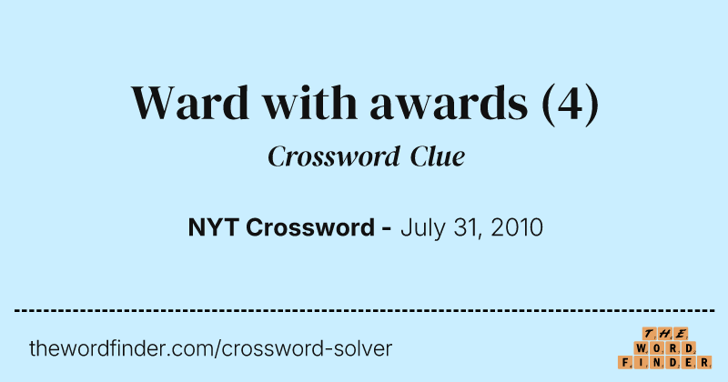 Ward with awards crossword clue image