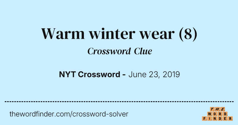 Warm winter wear crossword clue image
