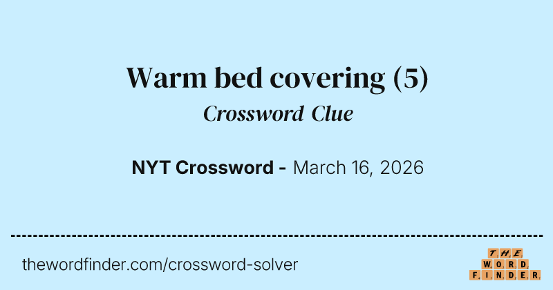 Warm bed covering crossword clue image