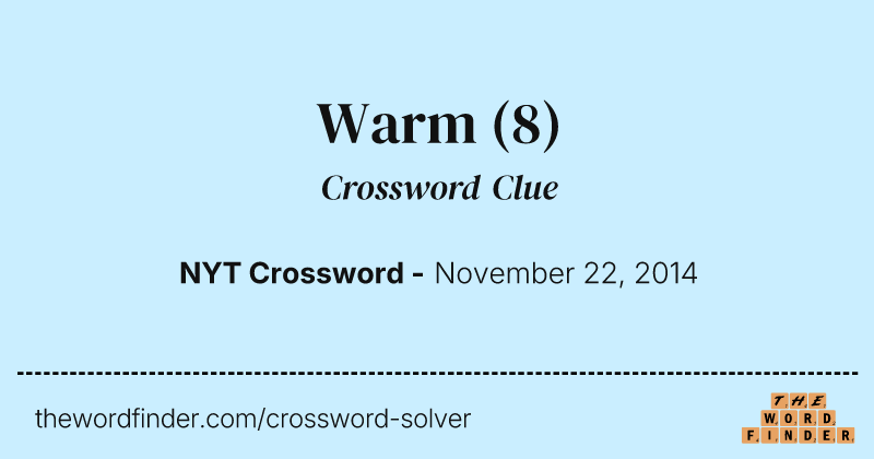 Warm crossword clue image