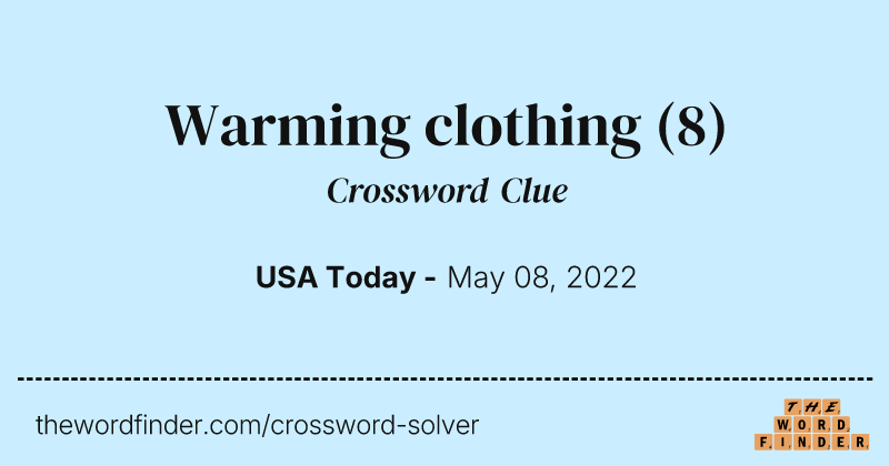 Warming clothing crossword clue image