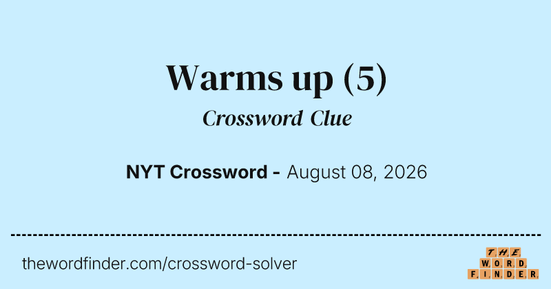 Warms up crossword clue image