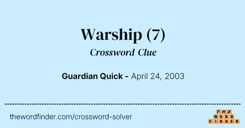 Warship crossword clue image