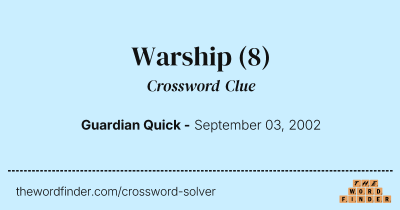 Warship crossword clue image