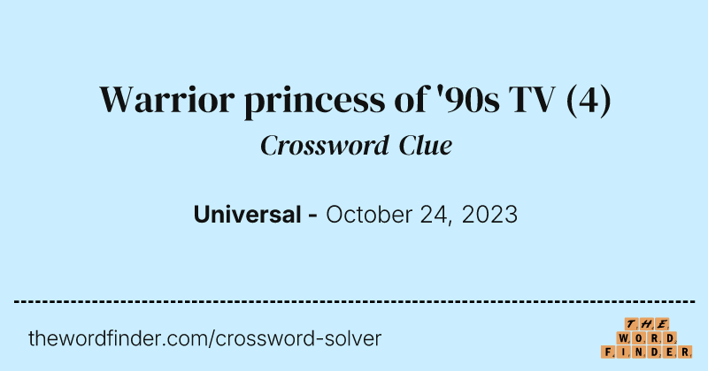 Warrior princess of '90s TV crossword clue image