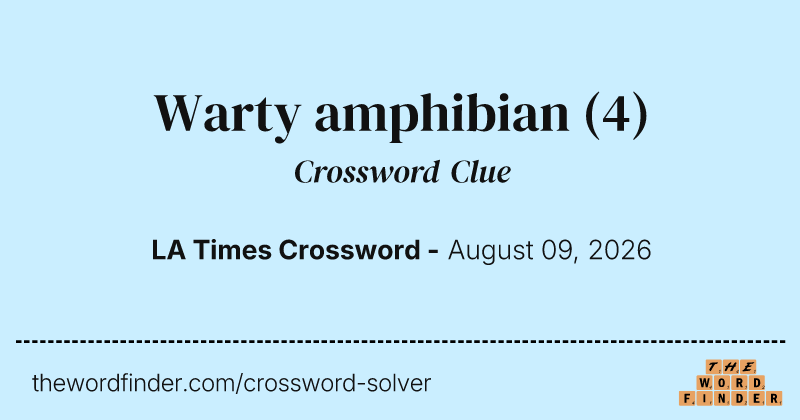 Warty amphibian crossword clue image