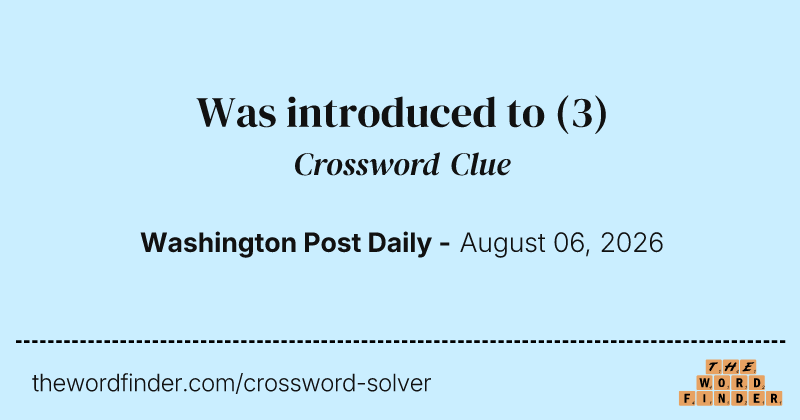 Was introduced to crossword clue image