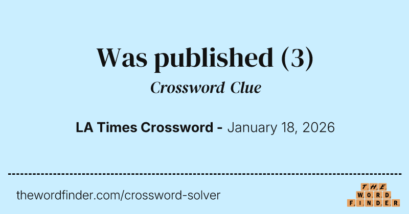 Was published crossword clue image